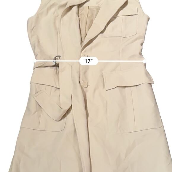 RTR Marina Moscone Collective Cream Long Wrap Vest Coat Sz M - Picture 15 of 16